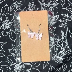 Pink Butterfly Earrings